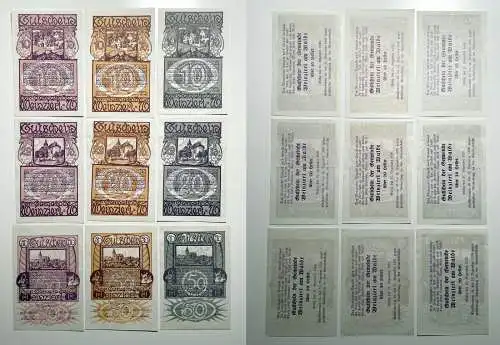 9 Banknoten 10 bis 50 Heller Notgeld Gemeinde Weinzierl am Walde (154864)