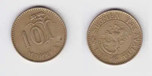 10 Markkaa Messing Münze Finnland 1953 ss (154336)