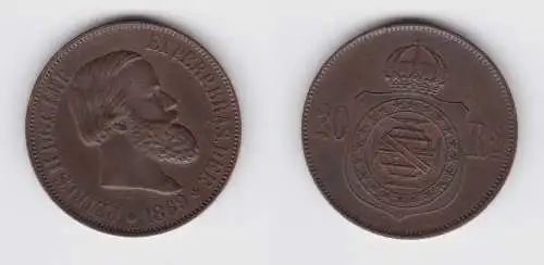 20 Reis Kupfer Münze Portugal 1869 ss+ (154370)