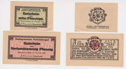 2 Banknoten Notgeld Marktgemeinde Marktschorgast 1921 (131347)