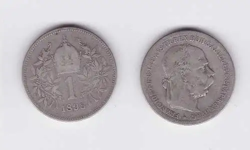 1 Krone Silber Münze Österreich 1898 (118636)