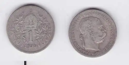 1 Krone Silber Münze Österreich 1899 (118621)