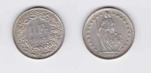 1 Franken Silber Münze Schweiz 1963 (117560)