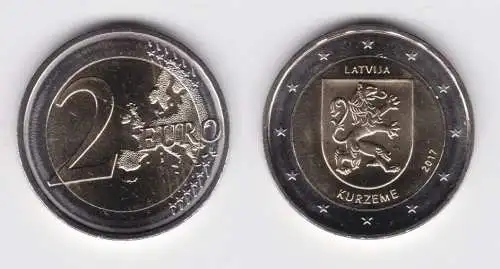 2 Euro Gedenkmünze Lettland 2017 Region  Kurzeme Stgl. (124256)