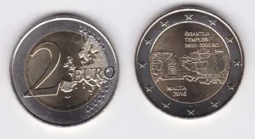 2 Euro Gedenkmünze Malta 2016 -Ggantija Tempel Stgl. (126582)