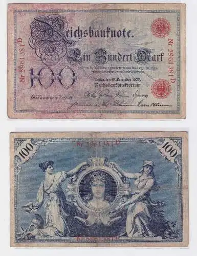 100 Mark Banknote Kaiserreich Deutsches Reich 18.12.1905 (117665)