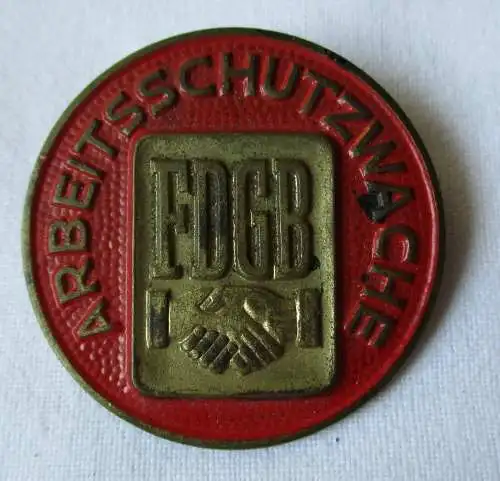 Seltenes DDR Blech Abzeichen FDGB Arbeitsschutzwache (134359)