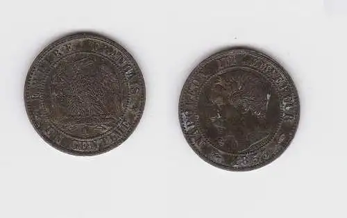 1 Centimes Kupfer Münze Frankreich 1853 A (134236)