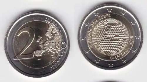 2 Euro Bi-Metall Münze Slowenien 2018 Weltbienentag (143228)