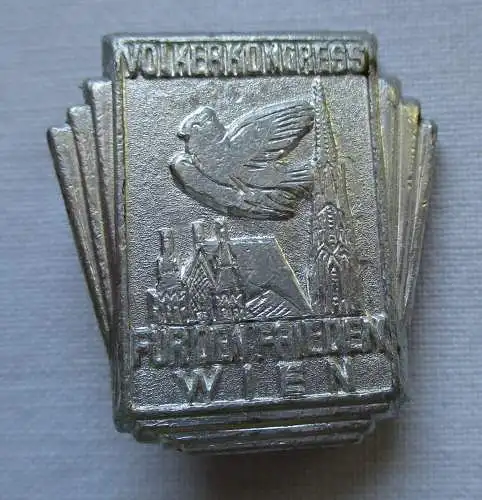 Seltenes Papp Abzeichen Völkerkongress für den Frieden Wien (134406)