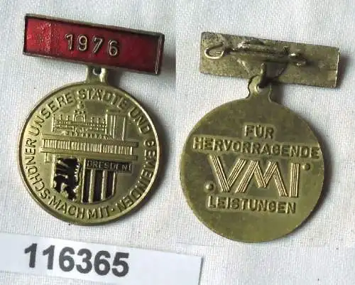 DDR Medaille Dresden für hervorragende VMI Leistungen 1976 (116365)