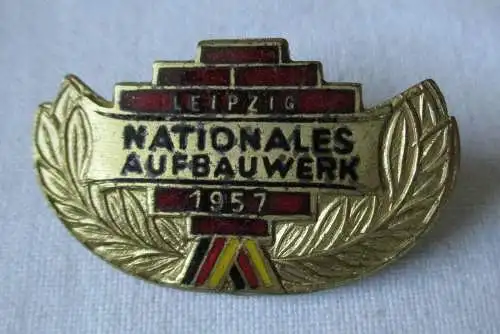 DDR Abzeichen Nationales Aufbauwerk Leipzig 1957 Gold (134023)