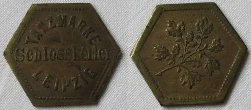 seltene Messing Tanzmarke Schloßkeller Leipzig um 1920 (161614)