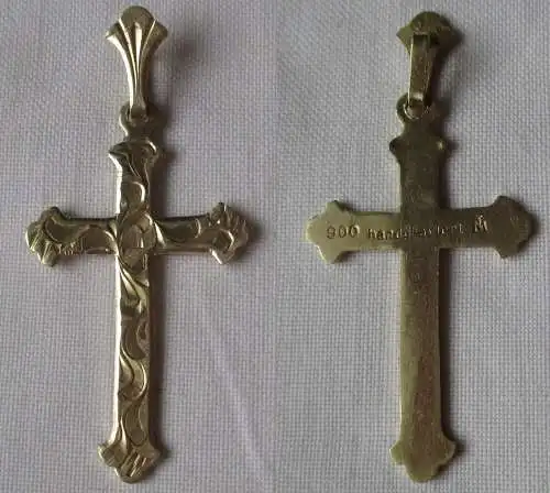 Dekorativer Damen Halsketten Anhänger 900er Silber kirchliches Kreuz (161409)