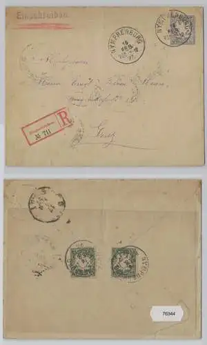 76344 R-Ganzsachen Umschlag U Königreich Bayern 20 Pfennig 1897 Nymphenburg