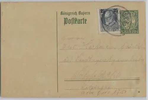 41064 Ganzsachen Postkarte P98 I/03 Königreich Bayern 7 1/2 Pfennig 1919