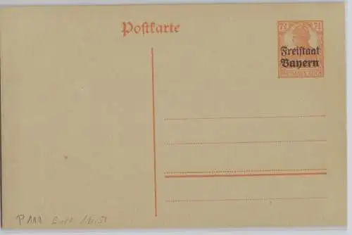 901270 Ganzsachen Postkarte P111 Freistaat Bayern 7 1/2 Pfennig 1919