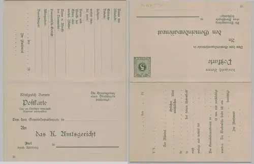 901767 GS Postkarte mit Antwort DPB6/03 Bayern 5/0 Pfennig um 1913