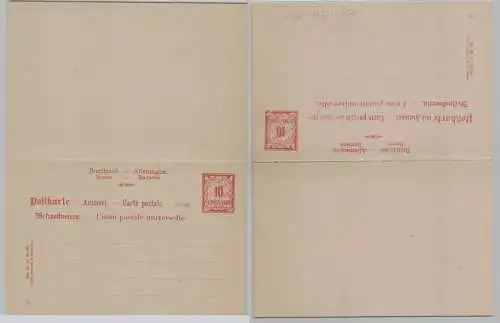 72192 GS Postkarte mit Antwort P54/02 Bayern 10/10 Pfennig um 1901