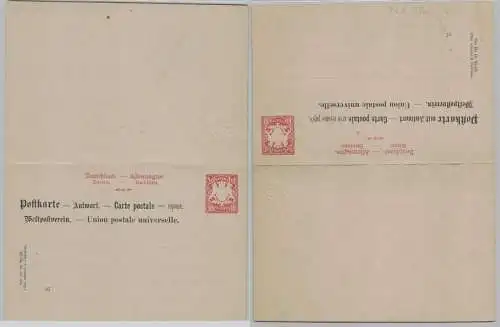901975 GS Postkarte mit Antwort P24 I /02 w Bayern 10/10 Pfennig um 1884