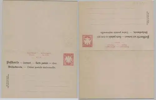 13695 GS Postkarte mit Antwort P24 I w Bayern 10/10 Pfennig um 1884