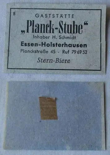 Streichholzetikett Gaststätte "Planck-Stube" Essen-Holsterhausen (143867)