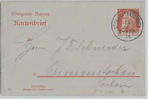 89056 Ganzsachen Kartenbrief K4/B/05 Bayern 10 Pfennig 1914 Neukirchen