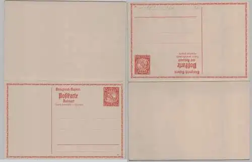 99499 GS Postkarte mit Antwort P96 Bayern 10/10 Pfennig um 1914