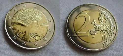 2 Euro Bi-Metall Münze Frankreich 2015 Frieden in Europa (159563)