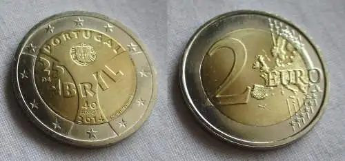 2 Euro Bi-Metall Münze Portugal 2014 25 de Abril (159385)