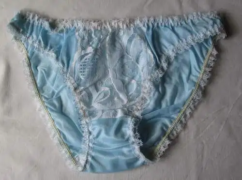 DDR Dessous Slip hellblau weiß Dederon Spitze Größe 42 Marke Stretta (159658)