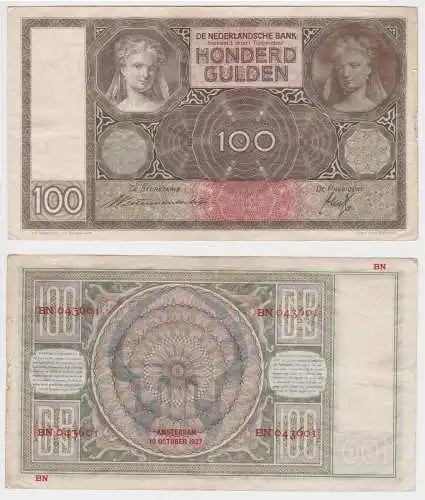 100 Gulden Banknote Niederlande 18.10.1937 Pick 51c (103802)
