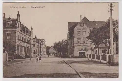900613 Ak Coswig in Sachsen Hauptstrasse 1925