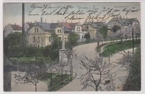 900617 Ak Werdau in Sachsen Schützenstraße 1907