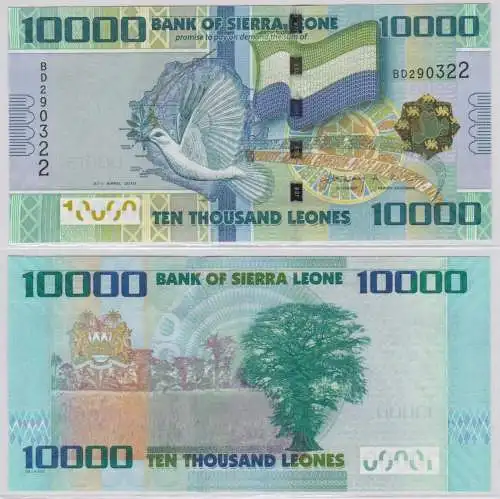 10000 Leones Banknote Sierra Leone 2010 bankfrisch UNC P33 (159537)