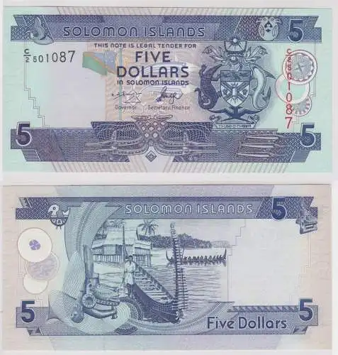 5 Dollars Banknote Solomon Islands (2006) bankfrisch UNC P 26 (159430)