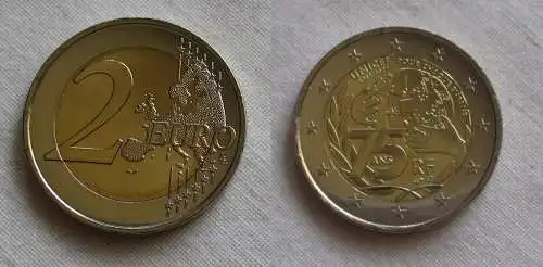 2 Euro Gedenkmünze Frankreich 75 Jahre Unicef 2021 Stgl. (159881)