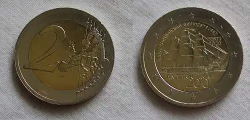 2 Euro Gedenkmünze Estland 200 Jahre Entdeckung der Antarktis 2020 Stgl.(159934)