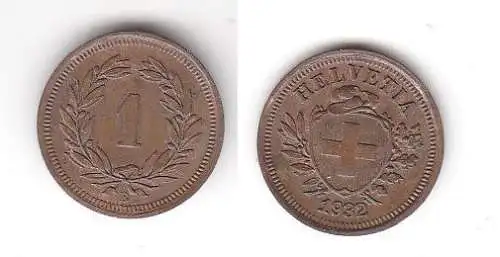 1 Rappen Kupfer Münze Schweiz 1932 B (114024)