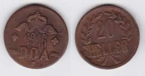 20 Heller Messing Münze Deutsch Ostafrika DOA 1916 J.727 b  (118729)