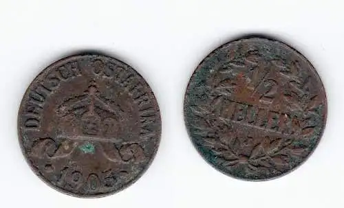 1/2 Heller Kupfer Münze Deutsch Ostafrika 1905 J (127352)