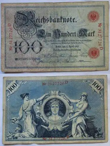 100 Mark Reichsbanknote Deutsches Reich 17.April 1903 (122020)
