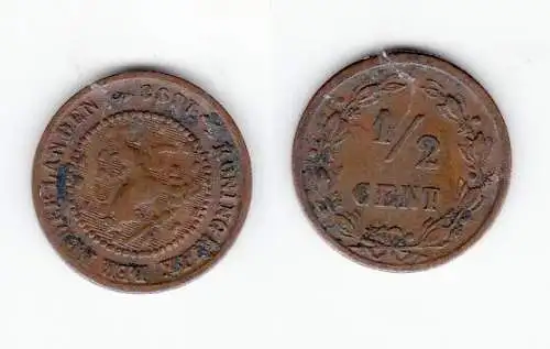 1/2 Cent Kupfer Münze Niederlande 1898 (120584)