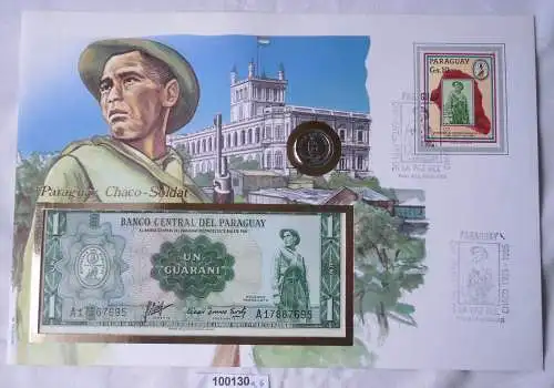 Schöner Numisbrief mit Münze & Banknote Paraguay (100130)