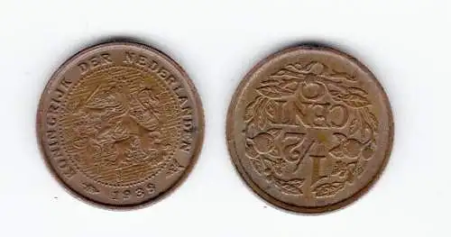 1/2 Cent Kupfer Münze Niederlande 1938 (123853)