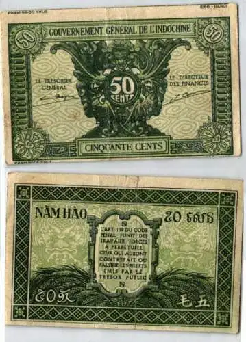 50 Cents Banknote Gouvernement French Indochina (1942) (127119)
