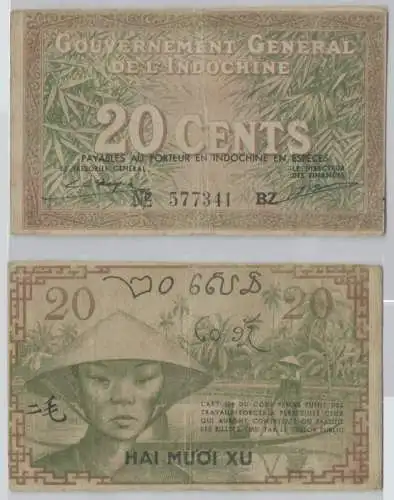 20 Cents Banknote Franz. Indo China (1939) Pick 86 (143222)