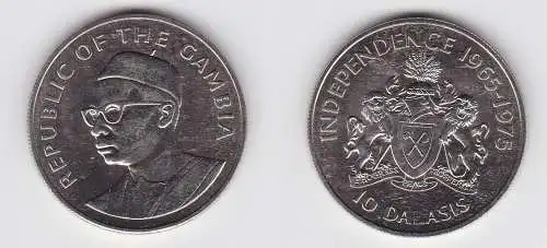 10 Dalasis Silbermünze Gambia 10 Jahre Unabhängigkeit 1965 - 1975 (131580)