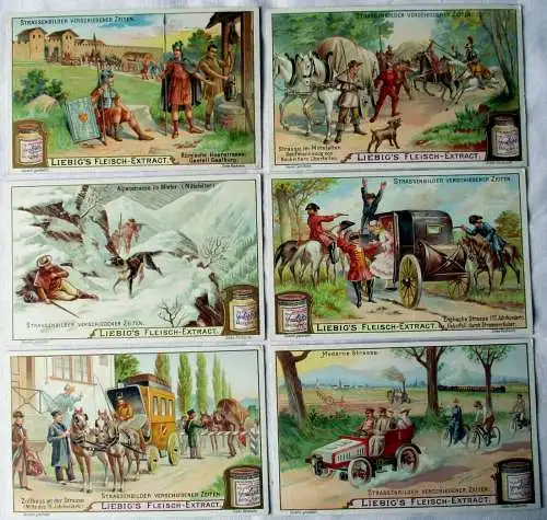 Liebigbilder Serie Nr. 610 Strassenbilder verschiedener Zeit 1904 (6/133101)