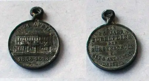 Medaille 25jährige Jubelfeier Bürgerschule Neu & Antonstadt Dresden 1863 /132723